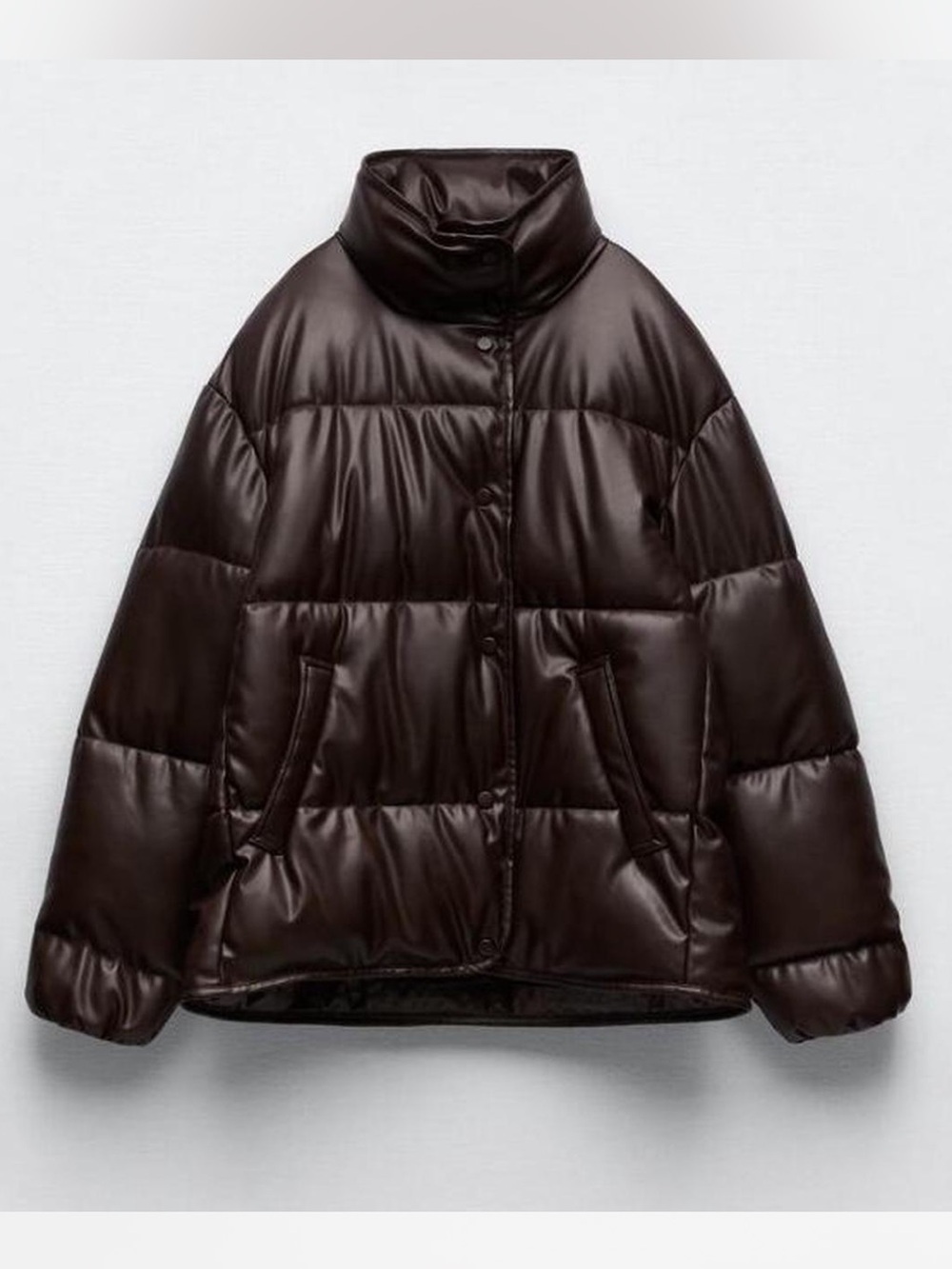 ZARA BROWN PUFFER JACKET SIZE S